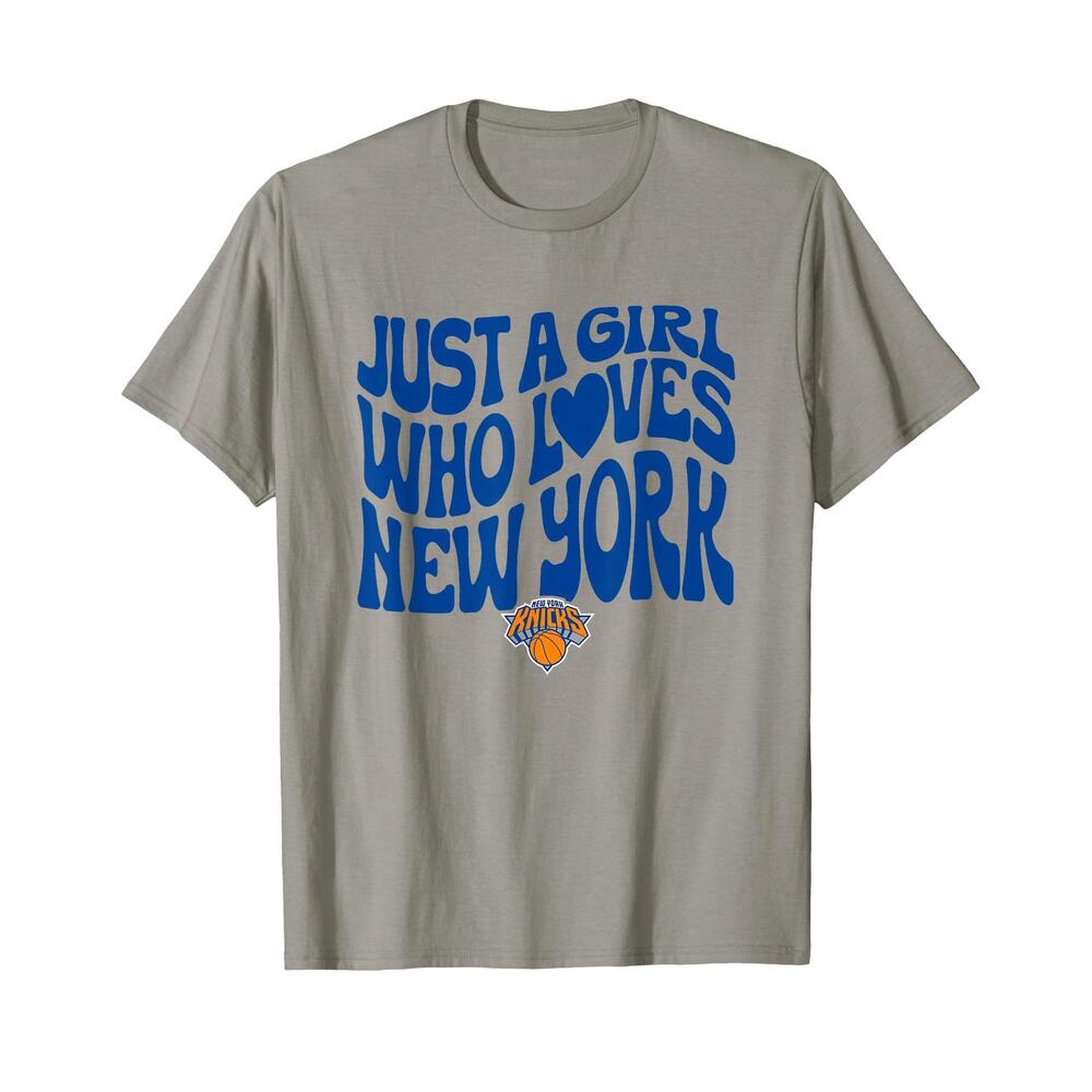 Nba Just A Girl Who Loves New York Knicks Wave Logo T-Shirt